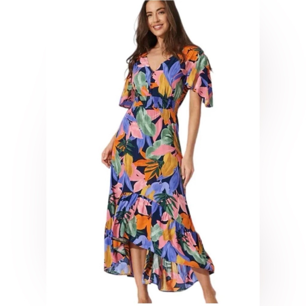 Printed Floral Maxi Dress in Multi-Color - Picture 2 of 10